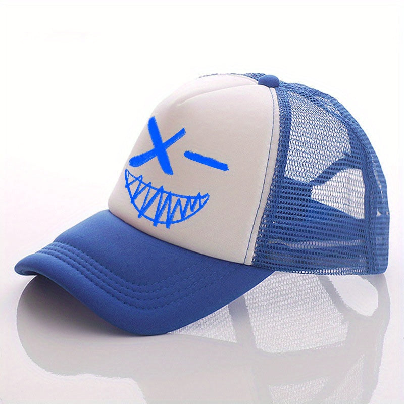 Multicolor Ghost Face Print Men's Peaked Cap Sunshade Baseball Cap