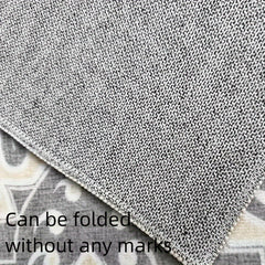 Marble Print Area Rug Grid Print Entrance Decor