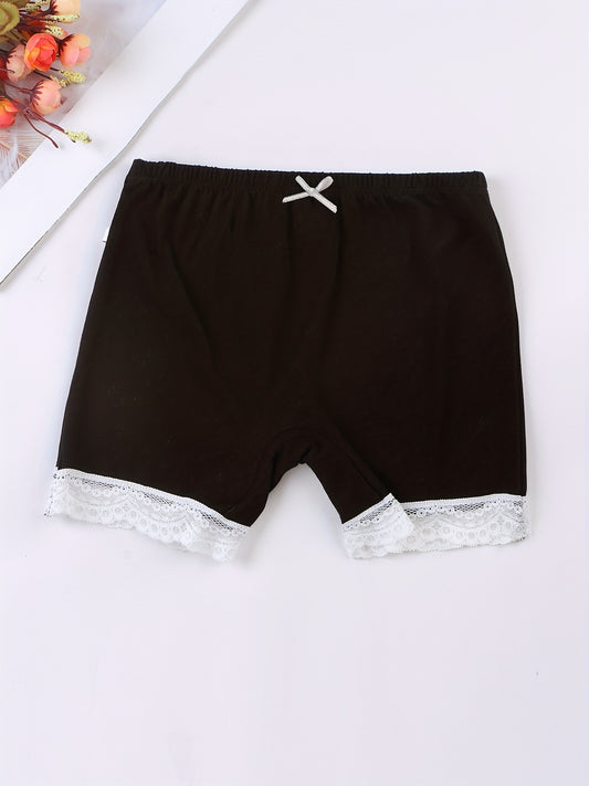 Girls' Safety Shorts with Lace Trims Soft Comfy Dance Shorts
