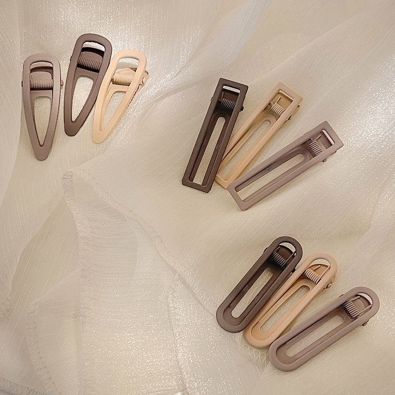 3pcs Matte Solid Snap Hair Clips for Ladies