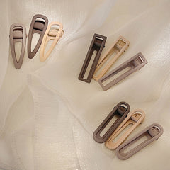 3pcs Matte Solid Snap Hair Clips for Ladies