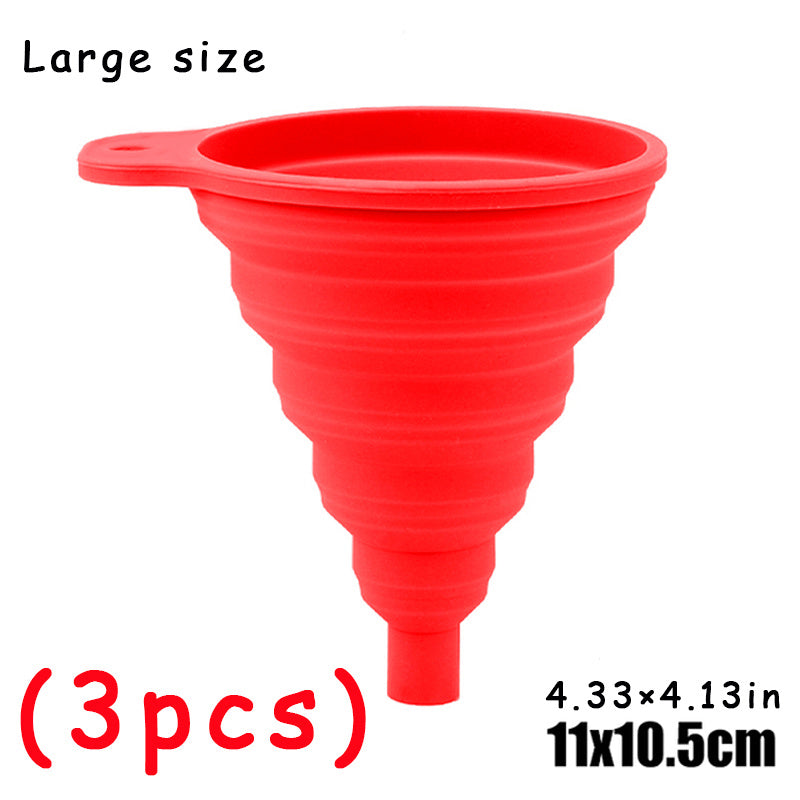 Large Car Engine Funnel Universal Silicone Liquid Funnel Foldable Portable