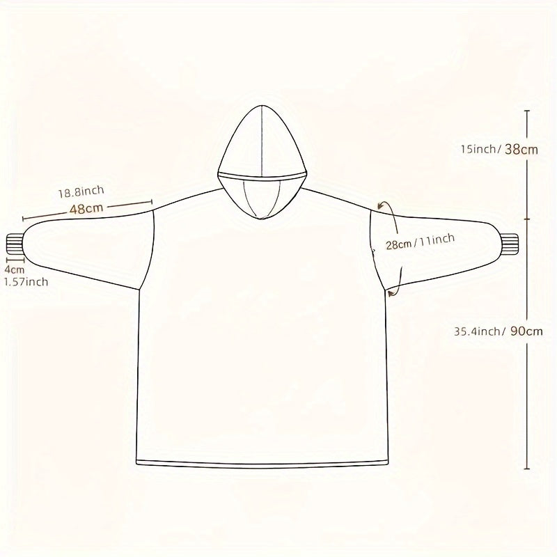 Hoodie Wearable Blanket Soft Warm Blanket For Home & Outdoor Travel Camping