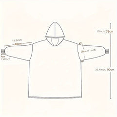 Hoodie Wearable Blanket Soft Warm Blanket For Home & Outdoor Travel Camping