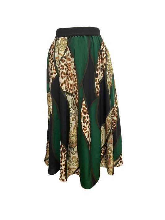 Casual All Over Print Pleated Skirt for Spring & Summer