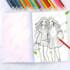 Coloring Book with Storytelling Props for Painting