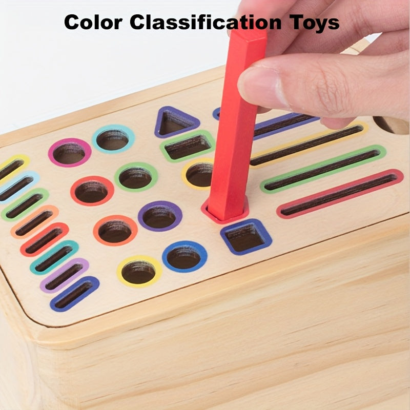 Colorful Wooden Classification Box Toy with Matching Pieces