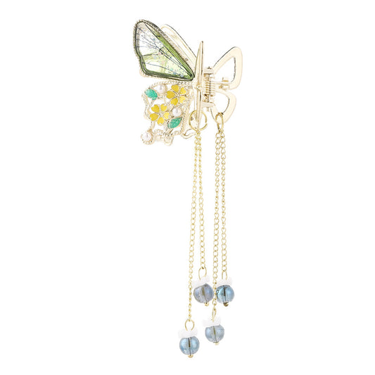 Butterfly Hair Clip Tassel Beaded Small Claw Clip For Women Girls