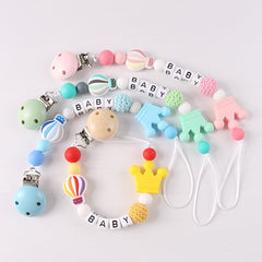 Silicone Hot Air Balloon Pacifier Clip Anti-drop Chain Holder