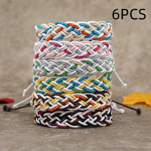 Vintage Colorful Braided Ethnic Bracelet Holiday Gift Boys Girls