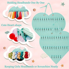 Heart-Shaped Baby Headband Holder Hanging Storage Bag