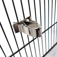 2pcs Bird Cage Food Fruit Vegetable Clips Stainless Steel Bird Feeder Device