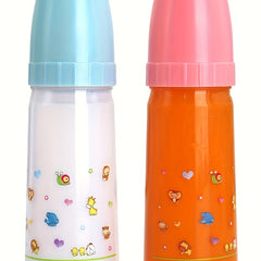 7 in 1 Doll Bottle Set with Milk & Juice, Orange Nipples PP Material