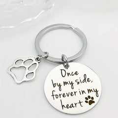 Pet Memorial Keychain Paw Prints Dog Cat Loss Gift