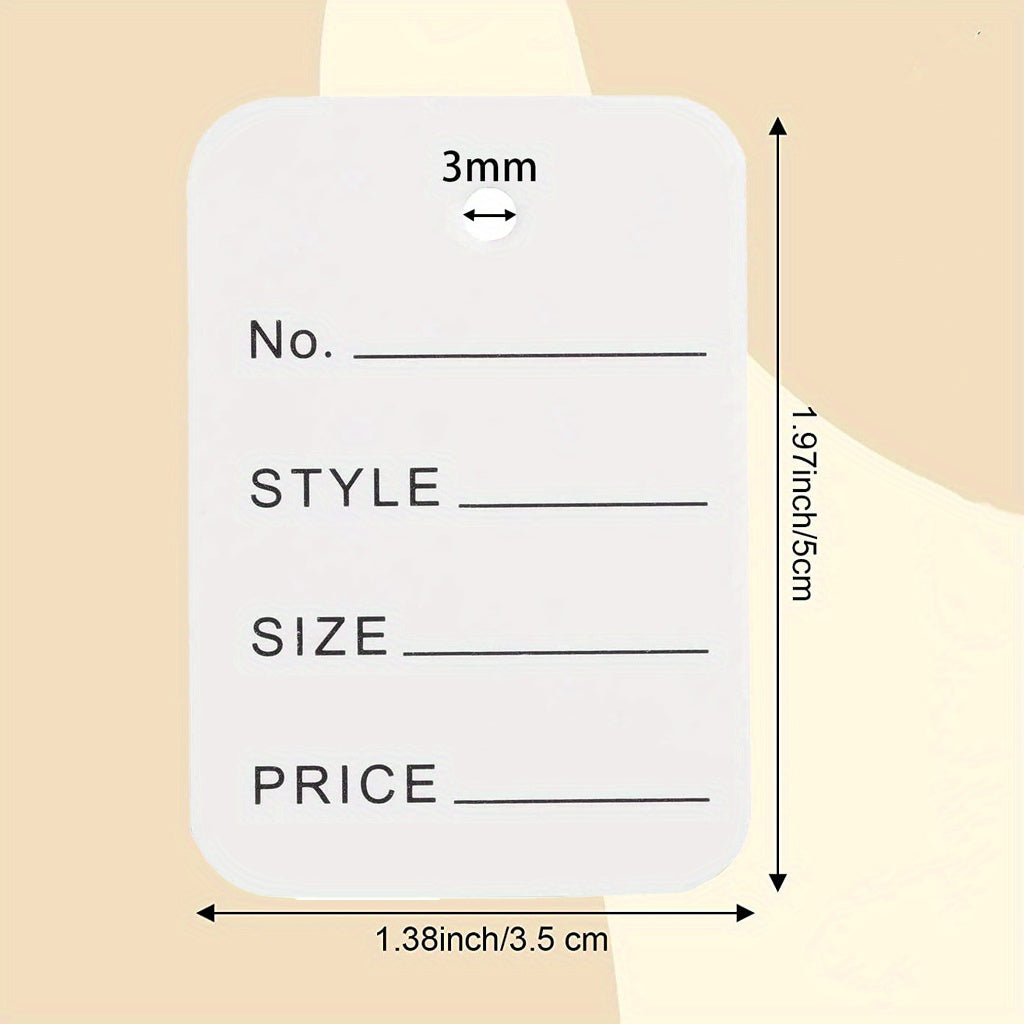 500pcs Clothing Size Tags Store Tags 5.0 x 3.51 cm