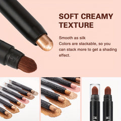 Creamy & Waterproof Eyeshadow Stick - Metallic Neutral and Brown Colors