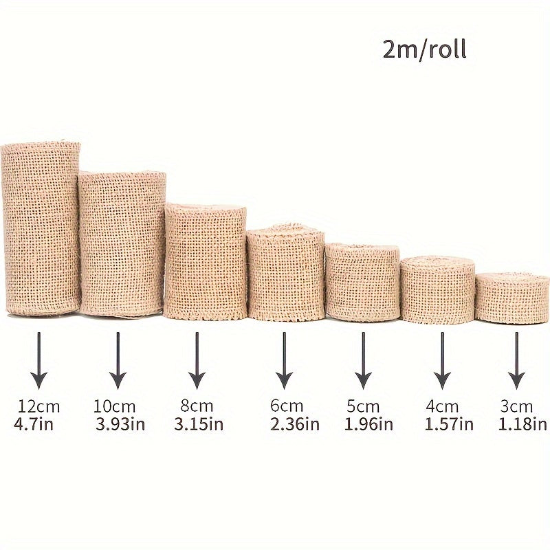 1M Solid Burlap Roll DIY Christmas Wedding Craft Natural Jute Strip