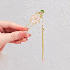 Hanfu Chinese Style Tassel Flower Hair Clip Vintage Barrette Hair Accessories