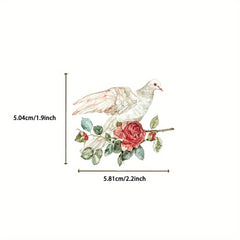 50pcs Reusable Flower & Letter Stickers Mixed Colors Self Adhesive Decals