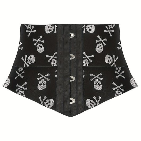 Women's Halloween Skull Pattern Waist Trimmer Tummy Control Belt