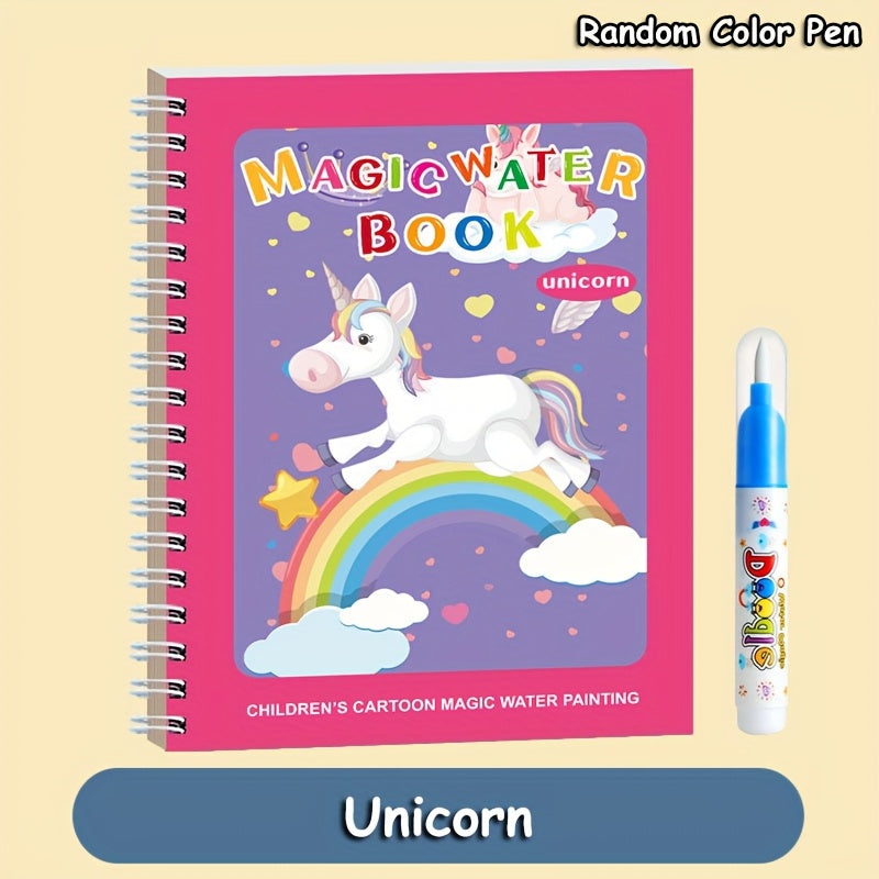 Reusable Watercolor Activity Book with Waterproof Pages