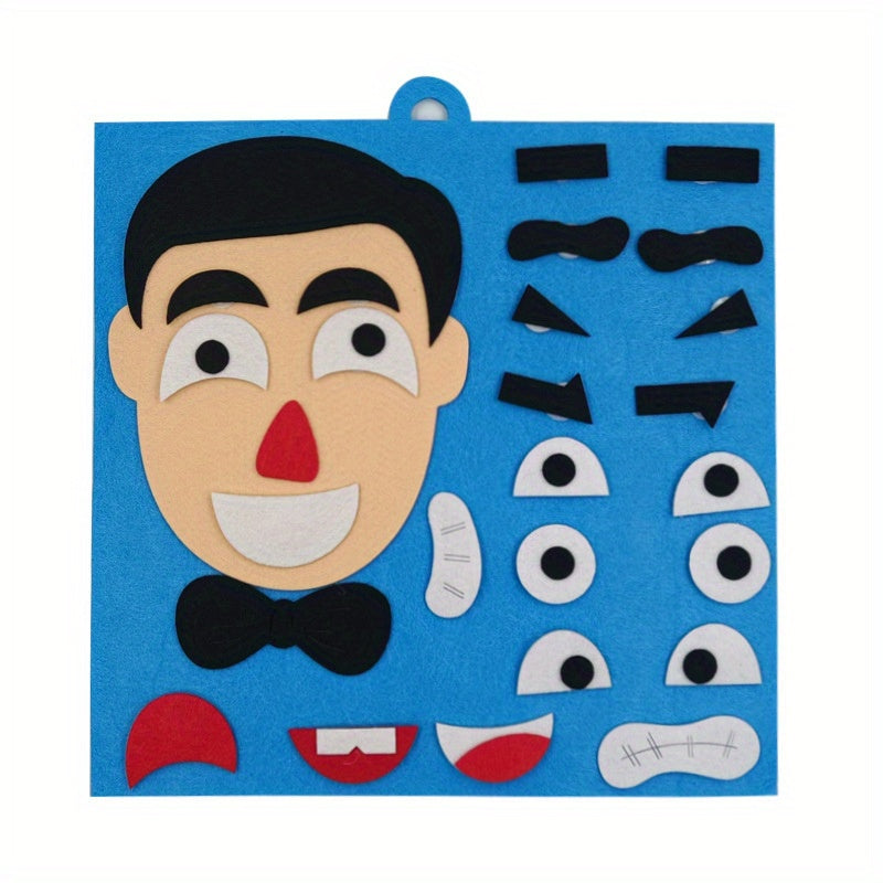 Kids Facial Expressions Puzzles Felt Handcraft Materials