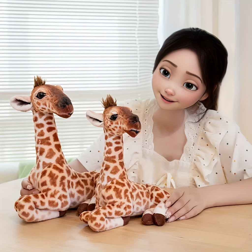 Realistic Giraffe Plush Stuffed Animal Soft Polyester Fiber Home Decor Gift