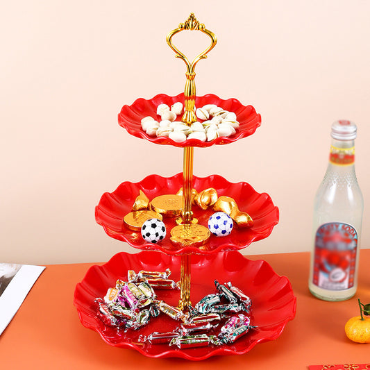 3-layer Candy Plate Household Dried Fruit Basket Festive Style