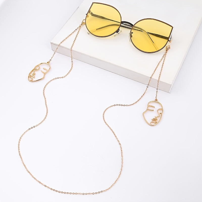 Metal & Faux Pearl Pendant Glasses Chain Sunglasses Holder