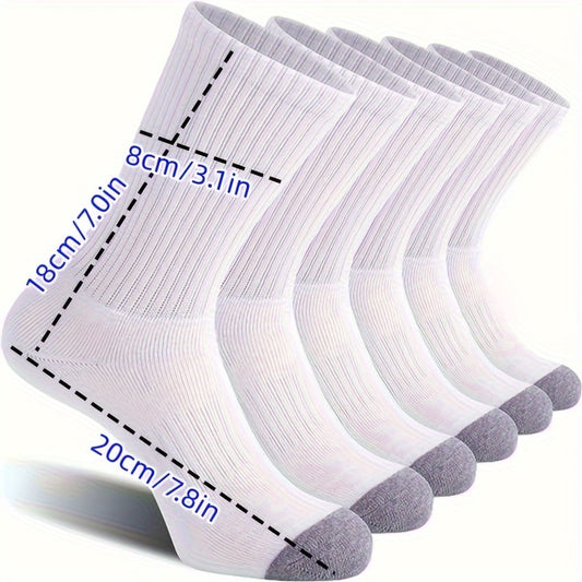 10 Pairs Striped Crew Socks for Autumn Winter