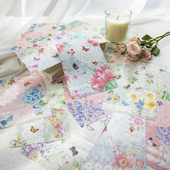30pcs Vintage Flower Butterfly Paper Retro Lace Journal Collage Background