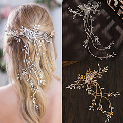 Crystal Bride Wedding Hair Comb Leaf Bridal Headpieces