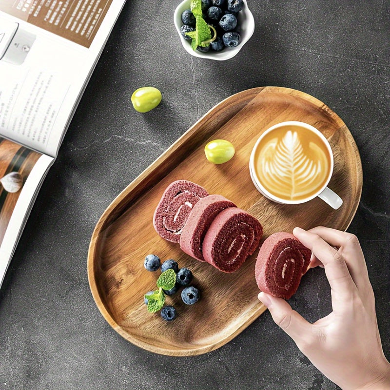 Japanese Style Wooden Rolling Tray Cup Coaster Home Decor Kitchen Accessories