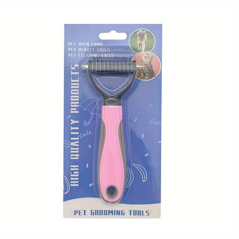 Double Sided Fur Knot Cutter & Hair Removal Comb for Pet Grooming