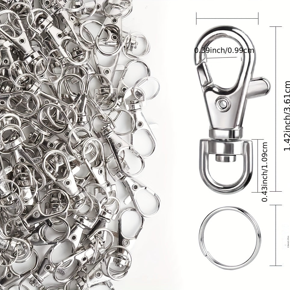 40PCS Swivel Snap Hooks and Key Rings DIY Keychain Making Kit