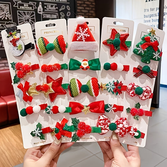 10pcs Christmas Hair Clip Decorative Hair Accessories for Girls