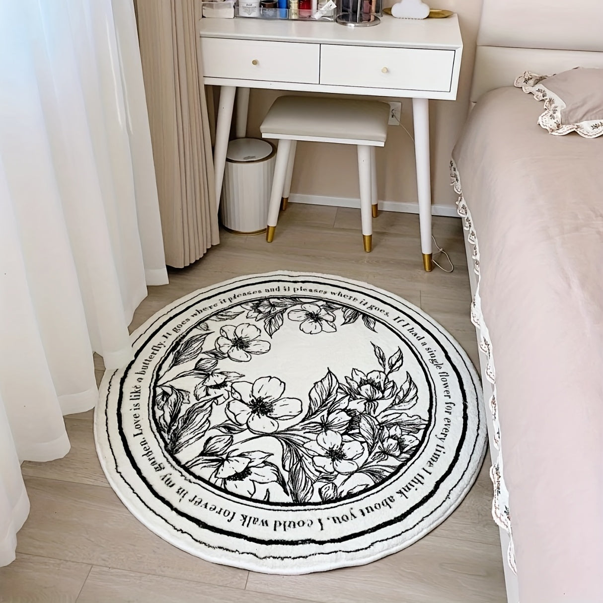 Nordic Round Cashmere Rug Plush Floor Rug 59.94 x 59.94