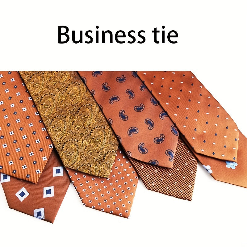 Orange Yellow Business Necktie Men's Formal Polyester Silk