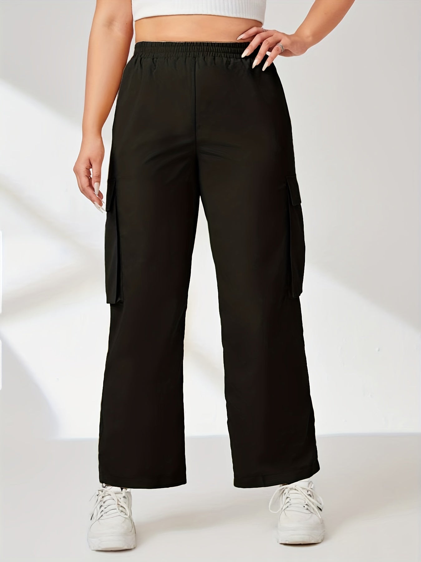  Y2K Cargo Pants Women's Plus High Rise Straight Leg Pants
