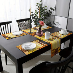 Ethnic Totem African Woman Linen Table Runner Heat Resistant Kitchen Table Mat