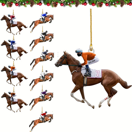 Acrylic Horse Riding Enthusiasts Mirror Decorative Pendant