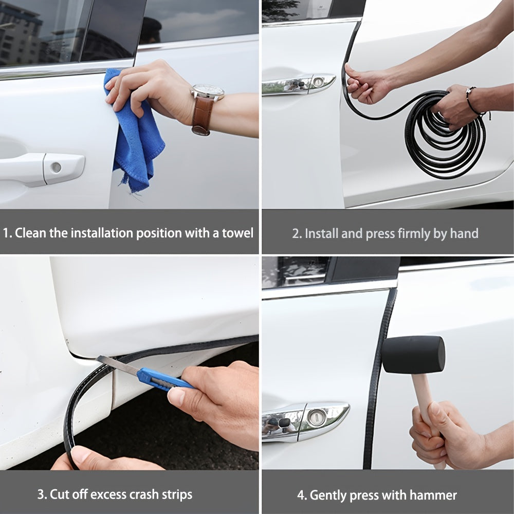 Universal Fit Rubber U Shape Door Edge Trim - 32 8ft, No Glue
