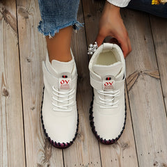 Women's High Top Flat Sneakers Lace Up Ankle Boots