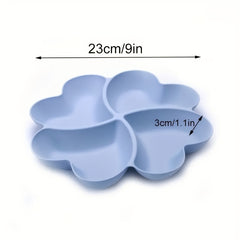 Heart Fruit Tray 4 Grid Snack Clover Small Fruit Basket