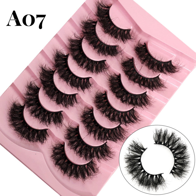 7 Pairs Fluffy 6D Faux Mink Wispy Eyelashes Natural Look False Lashes