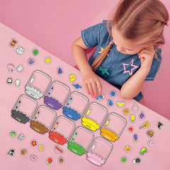 60 Kids Recognition Magnetic Stickers 10 Colors Reusable Fridge & Blackboard