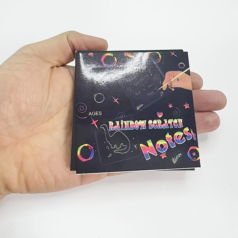 50pcs Rainbow Scratch Art Kit Unleash Hidden Designs with Bright Colors