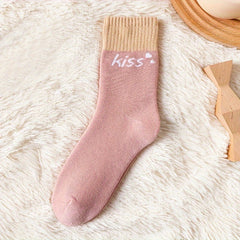 5 Pairs Colorblock Socks Women's Stockings