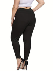  Solid High Rise Medium Stretch Skinny Pants