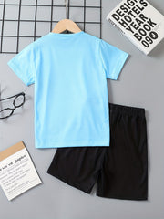 Excavator Cartoon 2pcs T Shirt & Shorts Set for Toddler Boys